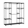 Iko 65 Inch Wardrobe Rack, 4 Hanging Sections, 3 Shelves, Black Metal By Casagear Home