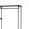 Iko 65 Inch Foldable Wardrobe Rack, 2 Hanging Areas, 4 Shelves, Black Metal By Casagear Home