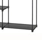 Iko 65 Inch Foldable Wardrobe Rack, 2 Hanging Areas, 4 Shelves, Black Metal By Casagear Home