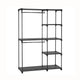 Iko 65 Inch Foldable Wardrobe Rack 2 Hanging Areas 4 Shelves Black Metal By Casagear Home BM316266