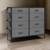 Savi 42 Inch Small Space Dresser, 8 Fabric Drawers with Side Pockets, Gray By Casagear Home