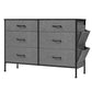 Savi 42 Inch Small Space Dresser, 6 Fabric Drawers with Side Pockets, Gray By Casagear Home