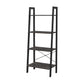 Javi 54 Inch Corner Ladder Shelf, 4 Tiers, X Shape Bars, Black Steel Finish By Casagear Home