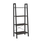 Javi 54 Inch Corner Ladder Shelf, 4 Tiers, X Shape Bars, Black Steel Finish By Casagear Home