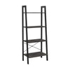 Javi 54 Inch Corner Ladder Shelf 4 Tiers X Shape Bars Black Steel Finish By Casagear Home BM316272