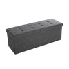 Zok 43 Inch Storage Ottoman Bench Channel Tufted Flip Hinge Lid Gray By Casagear Home BM316275