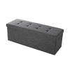 Zok 43 Inch Storage Ottoman Bench Channel Tufted Flip Hinge Lid Gray By Casagear Home BM316275