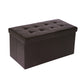 Zok 30 Inch Folding Storage Ottoman Bench, Tufted, Removable Top, Black By Casagear Home