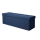 Zok 43 Inch Folding Storage Ottoman Bench Tufted Removable Top Dark Blue By Casagear Home BM316279