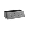 Zok 43 Inch Folding Storage Ottoman Bench, Tufted, Removable Top, Gray By Casagear Home