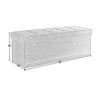 Zok 43 Inch Folding Storage Ottoman Bench, Tufted, Removable Top, Gray By Casagear Home