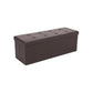 Zok 43 Inch Folding Storage Ottoman Bench, Removable Top Brown Faux Leather By Casagear Home