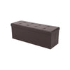 Zok 43 Inch Folding Storage Ottoman Bench, Removable Top Brown Faux Leather By Casagear Home