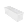 Zok 43 Inch Folding Storage Ottoman Bench, Tufted, Removable Top, White By Casagear Home