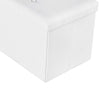 Zok 43 Inch Folding Storage Ottoman Bench, Tufted, Removable Top, White By Casagear Home