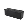 Zok 43 Inch Folding Storage Ottoman Bench, Tufted, Removable Top, Black By Casagear Home