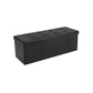 Zok 43 Inch Folding Storage Ottoman Bench, Tufted, Removable Top, Black By Casagear Home