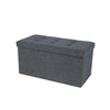 Zok 30 Inch Folding Storage Ottoman Bench, Tufted, Removable Top, Gray By Casagear Home