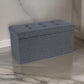 Zok 30 Inch Folding Storage Ottoman Bench, Tufted, Removable Top, Gray By Casagear Home