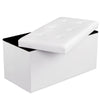 Siya 30 Inch Folding Storage Ottoman Bench, Tufted, Removable Top, White By Casagear Home