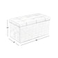 Siya 30 Inch Folding Storage Ottoman Bench, Tufted, Removable Top, White By Casagear Home