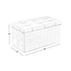 Siya 30 Inch Folding Storage Ottoman Bench, Tufted, Removable Top, White By Casagear Home