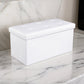 Siya 30 Inch Folding Storage Ottoman Bench, Tufted, Removable Top, White By Casagear Home