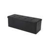 Siya 30 Inch Folding Storage Ottoman, Button Tufted, Removable Top, Black By Casagear Home
