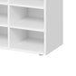 Lyne 41 Inch Shoe Storage Bench, 12 Square Shelves, Gray Sponge, White Wood By Casagear Home