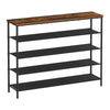 Byn 47 Inch Modern Shoe Rack 5 Tier Shelves Adjustable Black Steel Brown By Casagear Home BM316303