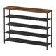 Byn 47 Inch Modern Shoe Rack 5 Tier Shelves Adjustable Black Steel Brown By Casagear Home BM316303