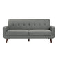 Rim 79 Inch Sofa Gray Polyester Tufted Back Foam Cushions Brown Wood By Casagear Home BM316310