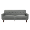 Rim 79 Inch Sofa Gray Polyester Tufted Back Foam Cushions Brown Wood By Casagear Home BM316310