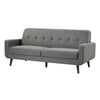 Rim 79 Inch Sofa Gray Polyester Tufted Back Foam Cushions Brown Wood By Casagear Home BM316310