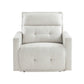 Nida 40 Inch Power Recliner Chair Adjustable Headrest White Polyester By Casagear Home BM316314