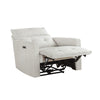 Nida 40 Inch Power Recliner Chair Adjustable Headrest White Polyester By Casagear Home BM316314