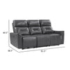 Well 82 Inch Power Double Recliner Sofa Dark Gray Faux Leather Wood By Casagear Home BM316319