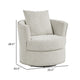 Meil 34 Inch Swivel Accent Chair Beige Chenille Nailhead Trim Solid Wood By Casagear Home BM316335