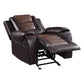 Istro 39 Inch Manual Recliner Chair Gliding 2 Tone Brown Faux Leather By Casagear Home BM316338