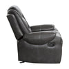 Istro 39 Inch Glider Manual Recliner Chair, 2 Tone Gray Faux Leather By Casagear Home
