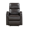 Rica 38 Inch Power Recliner Chair, Plush Gray Faux Leather, Foam Cushions By Casagear Home