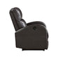 Rica 38 Inch Power Recliner Chair Plush Gray Faux Leather Foam Cushions By Casagear Home BM316345