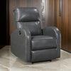 Rica 38 Inch Power Recliner Chair, Plush Gray Faux Leather, Foam Cushions By Casagear Home