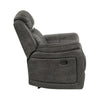 Bento 38 Inch Manual Recliner Chair Tab Pull Brownish Gray Microfiber By Casagear Home BM316346