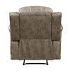 Bento 38 Inch Manual Recliner Chair, Tab Pull, Sandy Brown Microfiber By Casagear Home