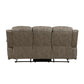 Bento 84 Inch Double Manual Recliner Sofa Sandy Brown Polished Microfiber By Casagear Home BM316350