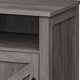 Eva 24 Inch Nightstand 1 Barn Cabinet Open Top Shelf White and Gray By Casagear Home BM316382