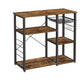 Elva 35 Inch Kitchen Rack 4 Tier Shelves Wire Basket Brown Black Iron By Casagear Home BM316389