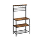 70 Inch Kitchen Baker Rack 3 Tier Shelf Grid Panel with Hooks Black Iron By Casagear Home BM316392