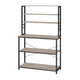 Gina 66 Inch Kitchen Baker Rack 6 Tier Gray Shelves Hooks Black Iron By Casagear Home BM316393